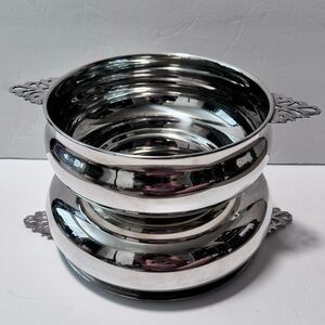 2 Reed & Barton “Kingston” Silver Plated Casserole Dish Bases (3qt and 2qt)